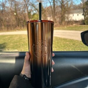 Starbucks Brown Metallic Tumbler with Accents
